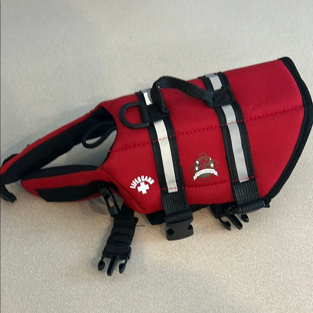 Red Dog Life Jacket with Reflective Straps
